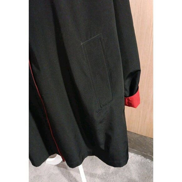 Centigrade Outerwear 1X Ladies Reversible Raincoat Black/Red Snap Front Mid Leng - Picture 3 of 8
